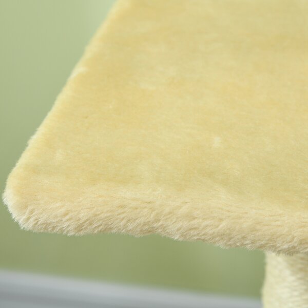 PawHut 72cm Cat Tree, Indoor Scratching Post with Pad, Sturdy and Comfortable, Cream White Aosom UK