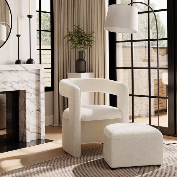 Tallie Boucle Storage Accent Chair