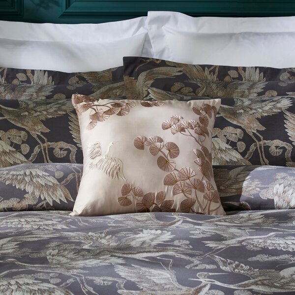 Dorma Gilded Crane Charcoal Cushion