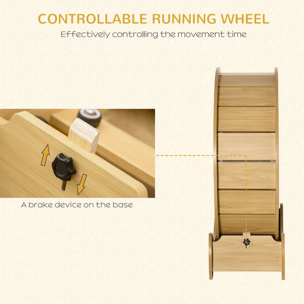 PawHut Cat Treadmill, Wooden Cat Exercise Wheel with Carpeted Runway, Cat Running Wheel, Cat Tree for Physical Activity, Natural Wood Aosom UK