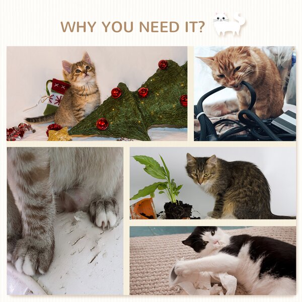 PawHut Feline Climbing Haven: Wall-Mounted Shelves with Hammock, Steps & Scratching Post, Beige Aosom UK