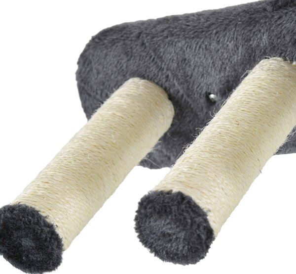 PawHut 4PCs Wall-Mounted Cat Shelves w/ Scratching Post, Hammock, Nest - Dark Grey Aosom UK