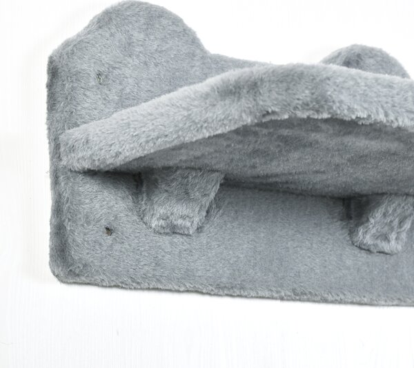 PawHut Cat Shelves Fit Cat Up to 5kg, 4-Piece Set with Scratching Post, Hammock, Nest, Safe for Cats to Play, Grey & Cream Aosom UK