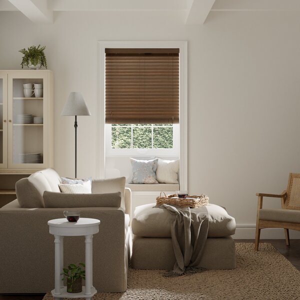 Dark Oak Bamboo 50mm Slats Venetian Blind