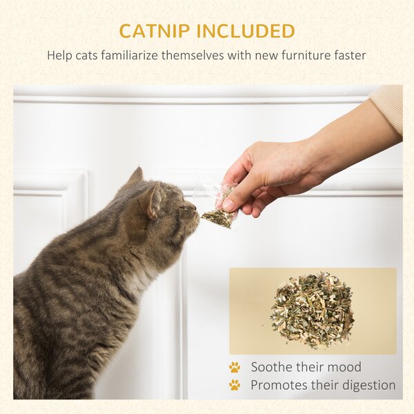 PawHut Two-In-One Cat House, Cat Scratching Board with Scratcher, Catnip, Cat Cardboard Scratcher for Indoor Cats Aosom UK
