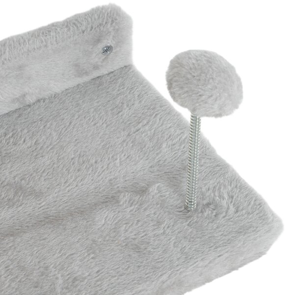 PawHut 4PCs Cat Wall Shelves with Steps, Ladder, Jumping Platforms, Light Grey Aosom UK