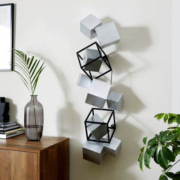 3D Cubes Metal Wall Art