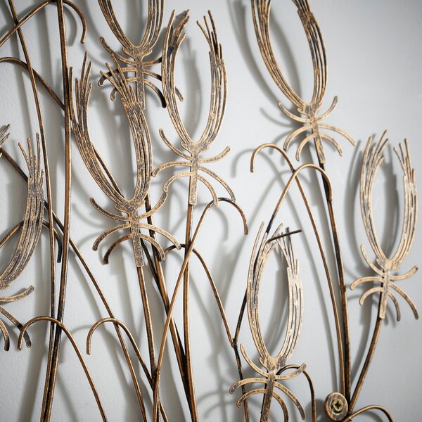 Waving Pampas Metal Wall Art