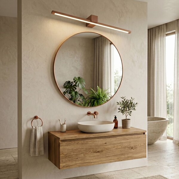 Bathroom LED wall sconce SWE054-1W 80 cm COPPER BRUSH