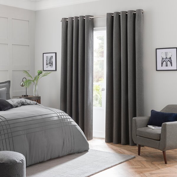 Luna Brushed Ultra Blackout Eyelet Curtains