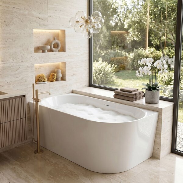 Corner Acrylic Bathtub REA Bellanto Slim 150 Left