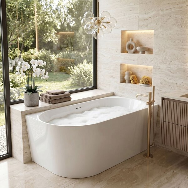 Corner Acrylic Bathtub REA Bellanto Slim 150 Right
