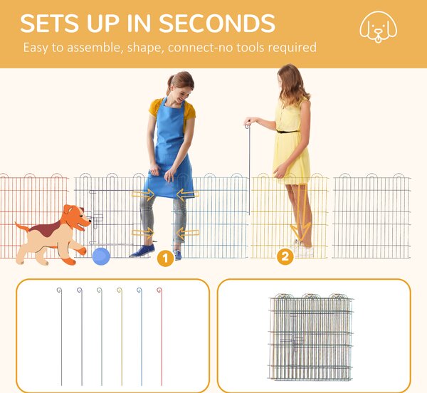 PawHut Pet Playpen: Six-Panel Crate with Door, Versatile for Indoor & Outdoor Use, Easy Assembly Aosom UK