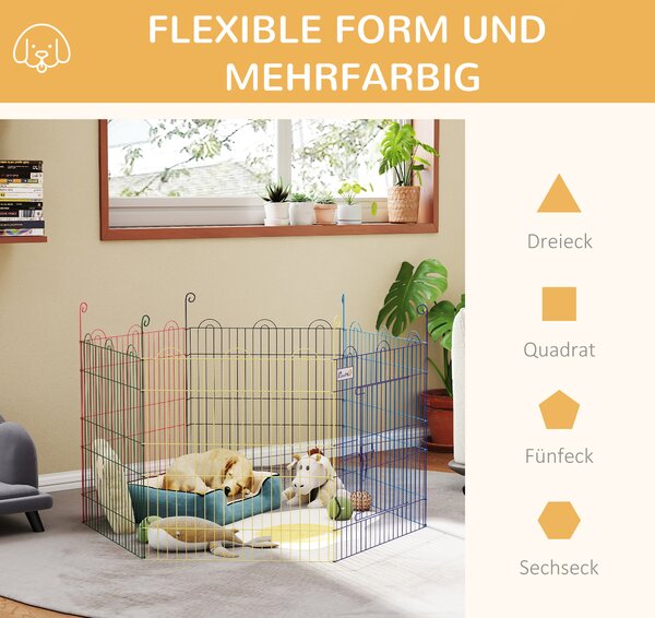 PawHut Pet Playpen: Six-Panel Crate with Door, Versatile for Indoor & Outdoor Use, Easy Assembly Aosom UK