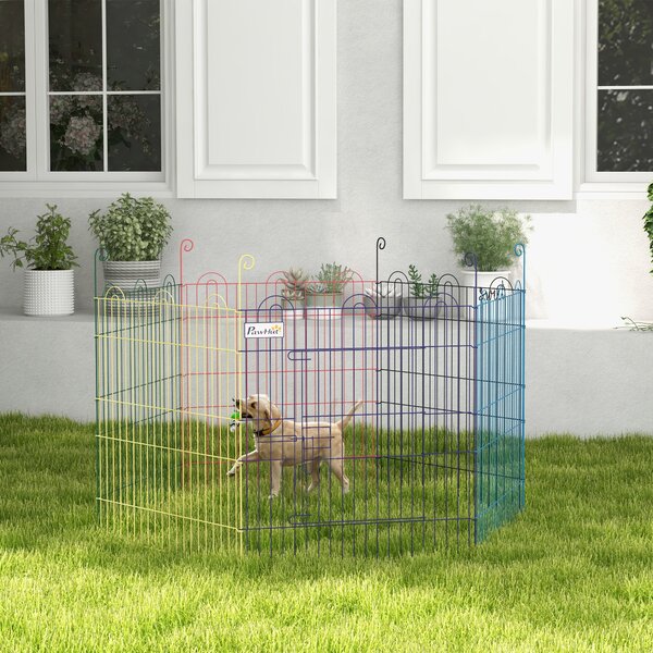 PawHut Pet Playpen: Six-Panel Crate with Door, Versatile for Indoor & Outdoor Use, Easy Assembly Aosom UK