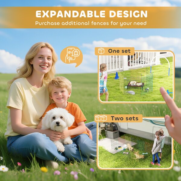 PawHut Pet Playpen: Six-Panel Crate with Door, Versatile for Indoor & Outdoor Use, Easy Assembly Aosom UK