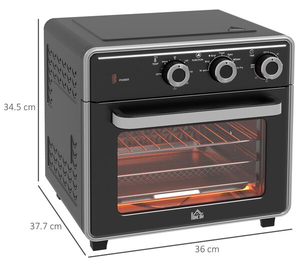 HOMCOM 20L Air Fryer Oven Countertop Mini Oven, 1400W Oil-Less Convection Cooker with Timer & Adjustable Temperature Aosom UK