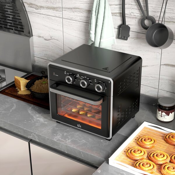HOMCOM 20L Air Fryer Oven Countertop Mini Oven, 1400W Oil-Less Convection Cooker with Timer & Adjustable Temperature Aosom UK