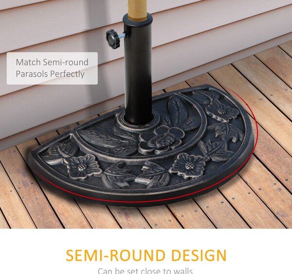 Outsunny Elegant Parasol Base: Heavy-Duty, Weather-Resistant Resin, Stylish Bronze Design