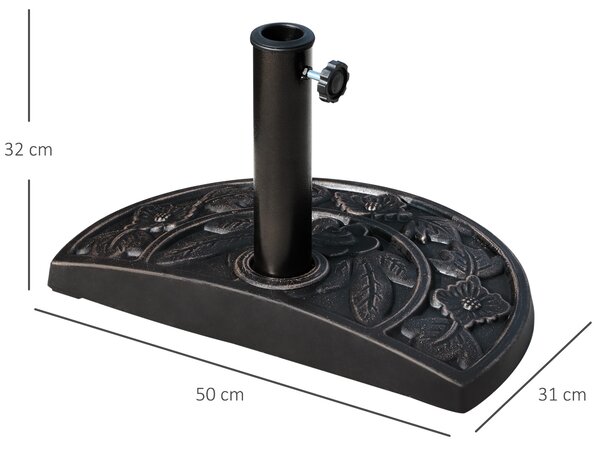 Outsunny Elegant Parasol Base: Heavy-Duty, Weather-Resistant Resin, Stylish Bronze Design