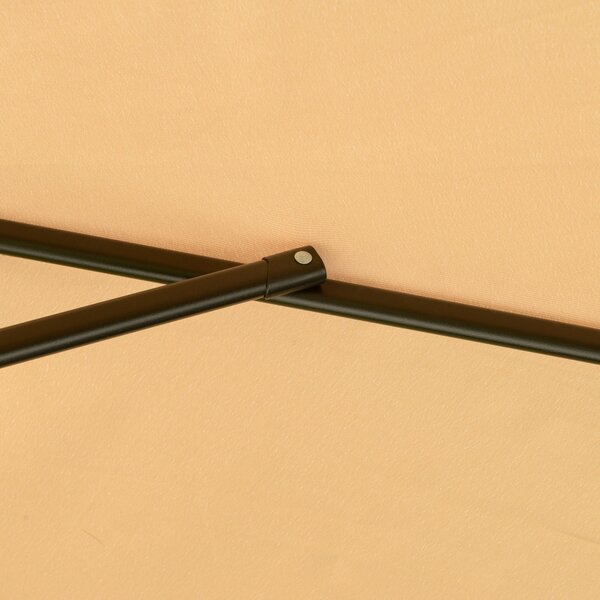 Outsunny Waterproof 2.7m Cantilever Parasol Banana Sun Umbrella with Crank Handle and Cross Base for Outdoor Hanging Sun Shade Light Brown Aosom UK