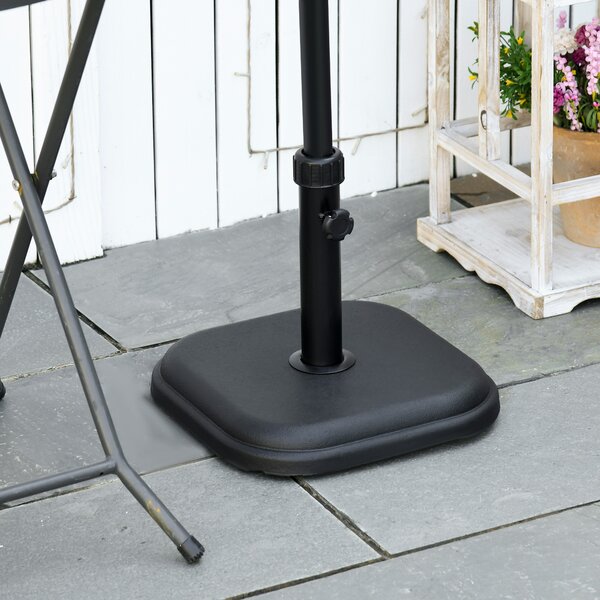 Outsunny Heavy-Duty 11kg Concrete Garden Parasol Base, Square Outdoor Umbrella Stand, Secure and Stylish, Black Aosom UK