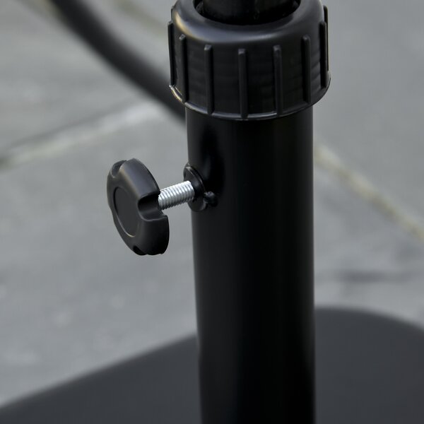 Outsunny Heavy-Duty 11kg Concrete Garden Parasol Base, Square Outdoor Umbrella Stand, Secure and Stylish, Black Aosom UK