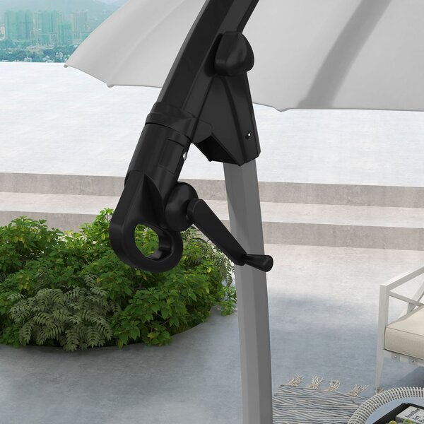 Outsunny Waterproof Cantilever Parasol: 2.7m UV-Protective Shade with Sturdy Cross Base, Adjustable Tilt, Grey Aosom UK