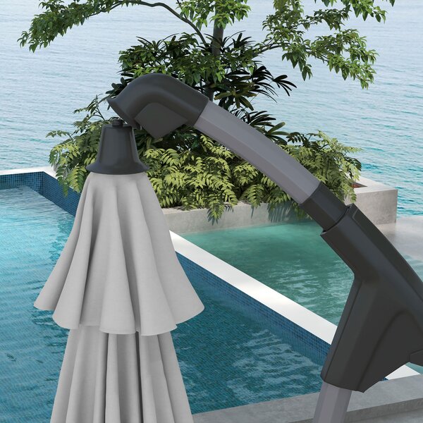 Outsunny Waterproof Cantilever Parasol: 2.7m UV-Protective Shade with Sturdy Cross Base, Adjustable Tilt, Grey Aosom UK