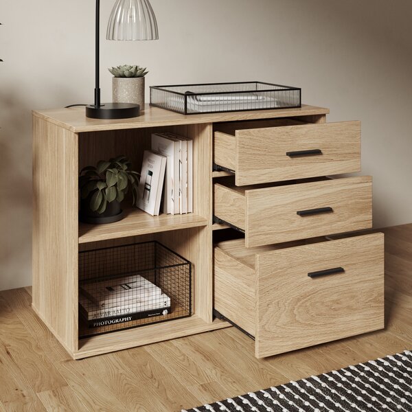 Edison Storage Cabinet, Oak Effect