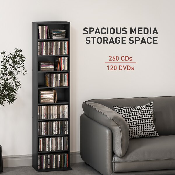 HOMCOM 260 Narrow CD Storage Unit - Black