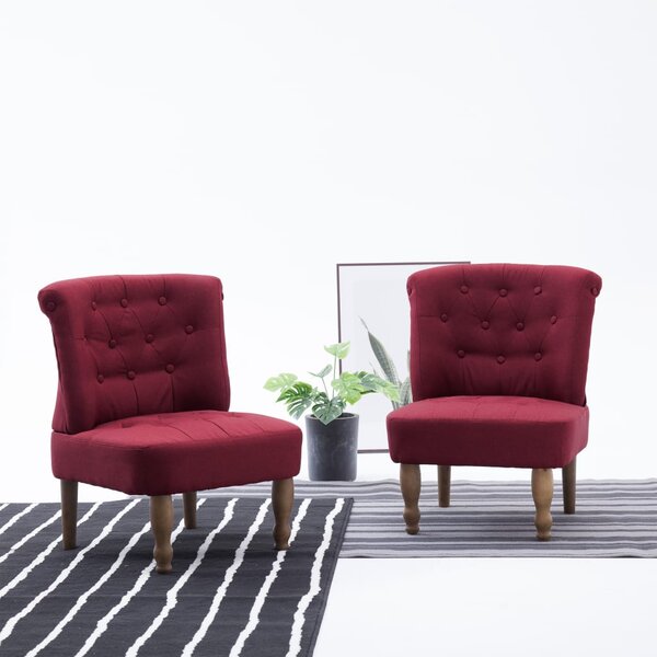 French Chair Wine Red Fabric