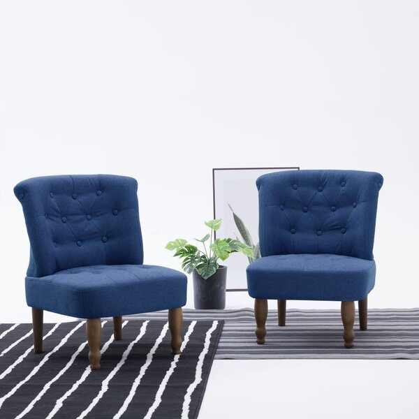French Chair Blue Fabric