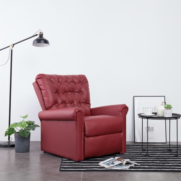 282171 Reclining Chair Wine Red Faux Leather