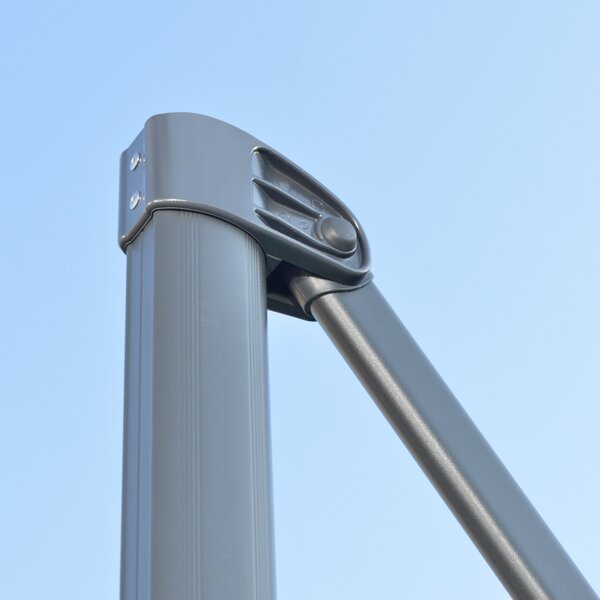 Outsunny Cantilever Parasol: 3x3m with Cross Base, 360° Rotation, Crank Handle & Tilt Function, Grey Aosom UK