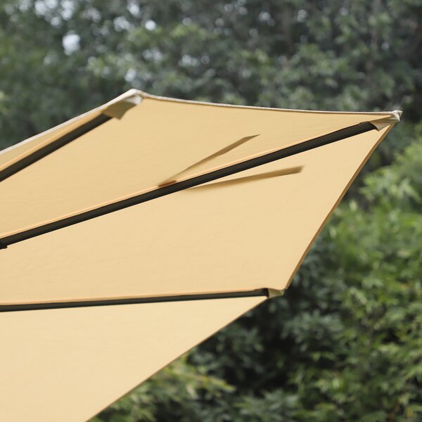 Outsunny 3(m) Patio Offset Parasol Roma Umbrella Cantilever Hanging Sun Shade Canopy Shelter 360° Rotation with Cross Base - Beige Aosom UK