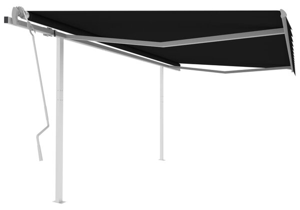 Manual Retractable Awning with Posts 4x3 m Anthracite
