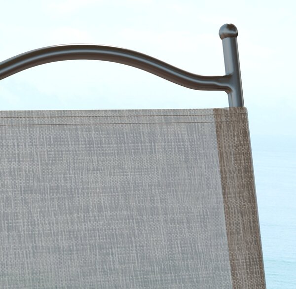 Outsunny Set of Two Folding Garden Chairs, with Fabric Mesh Seats - Mixed Brown