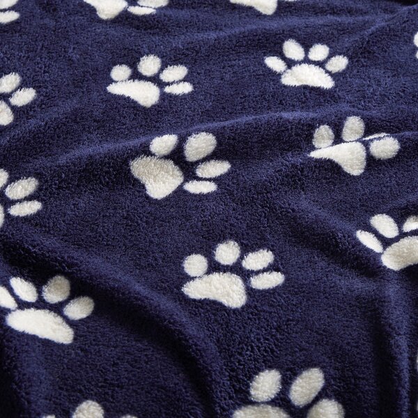 Printed Paw Print Throw Blanket