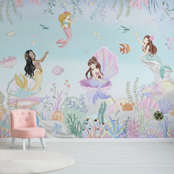 Mermaid Friends Wall Mural