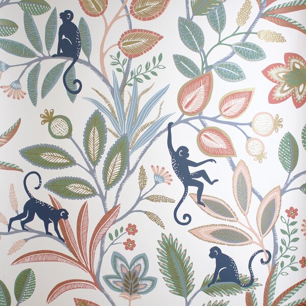 Monkey Walk Ochre Wallpaper