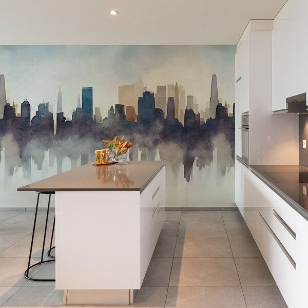 Abstract Cityscape Wall Mural