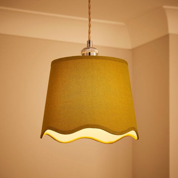 Scalloped Edge Linen Lamp Shade