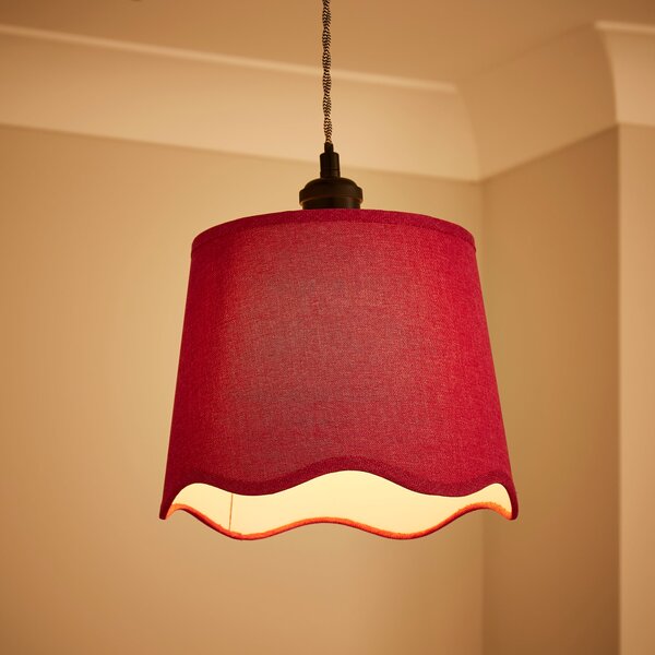 Scalloped Edge Linen Lamp Shade