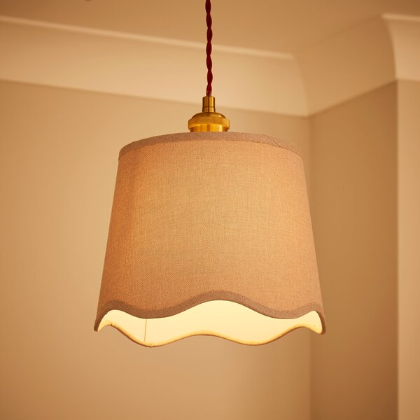 Scalloped Edge Linen Lamp Shade