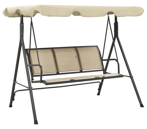 Garden Swing Chair with Canopy Anthracite and Sand