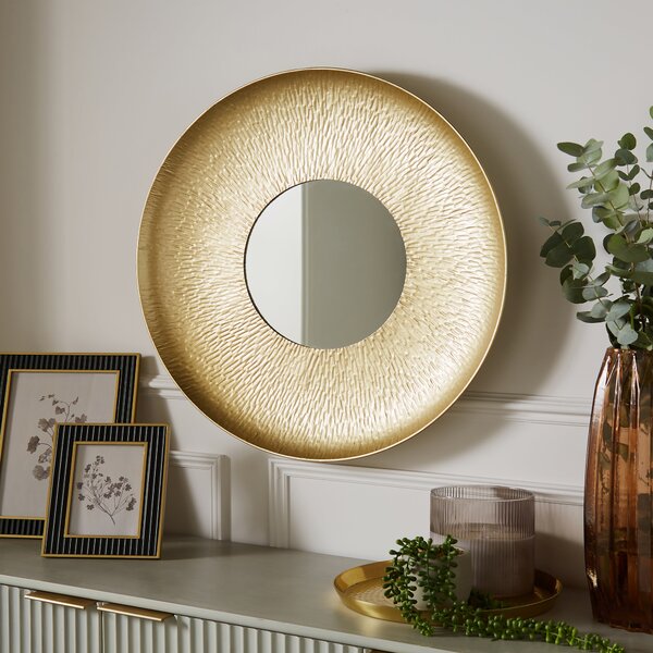 Amazonica Hammered Round Indoor Outdoor Wall Mirror