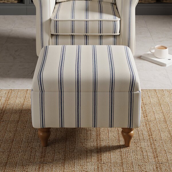 Oswald Stripe Storage Footstool