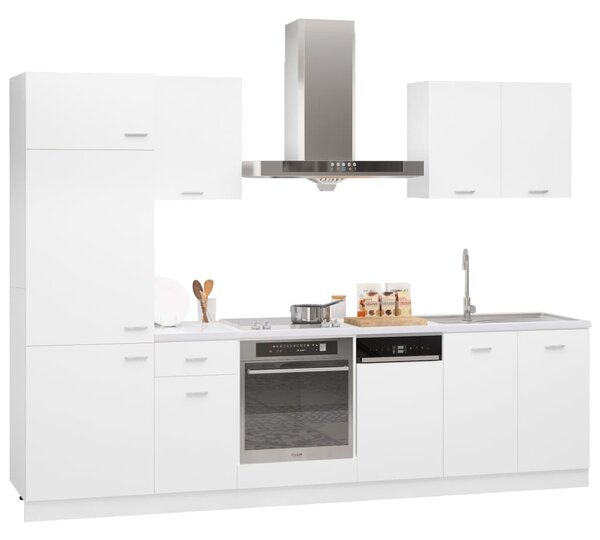 7 Piece Kitchen Cabinet Set White Engineered Wood