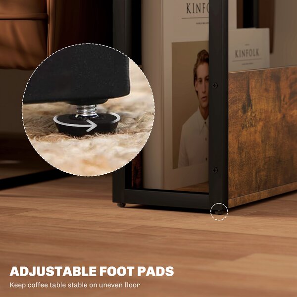 HOMCOM Industrial-Style Side Table - Black/Brown Aosom UK